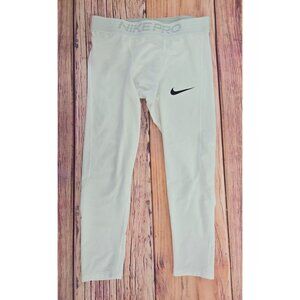 Nike Pro Mens White Dri-FIT Tight Fit Compression Pants Large
